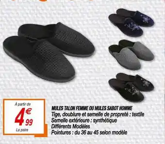 Mules Talon Femme Ou Mules Sabot Homme