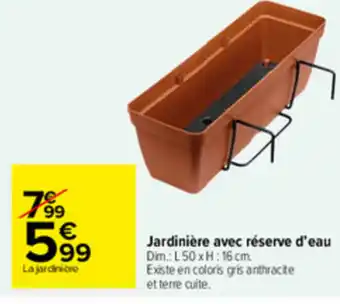Carrefour Jardiniére avec réserve d'eau offre