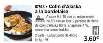 Thiriet Colin d'alaska à la bordelaise offre