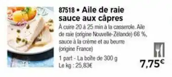 Aile de raie sauce aux câpres