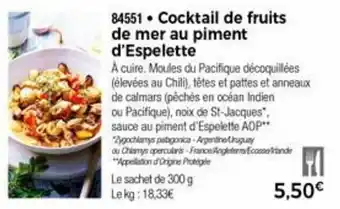 Thiriet Cocktail de fruits de mer au piment d'espelette offre