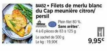 Thiriet Filets de merlu blanc du cap meunière citron/persil offre