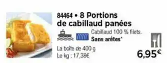 Thiriet 8 Portions de cabillaud panées offre