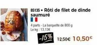 Rôti de filet de dinde saumuré