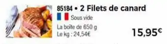 Thiriet 2 Filets de canard offre