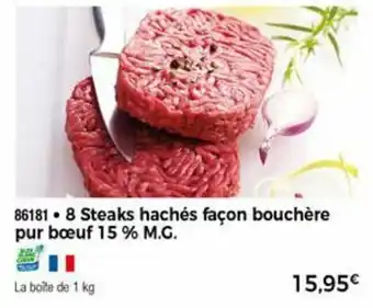 Thiriet 8 Steaks hachés façon bouchèr pur bœuf 15% M.G. offre