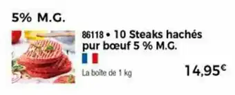 10 Steaks hachés pur bœuf 5% M.G.