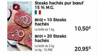 Thiriet Steaks hachés pur bœuf 15% M.G. offre
