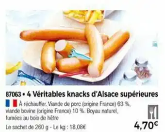 4 Véritables knacks d'alsace supérieures