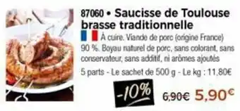 Thiriet Saucisse de toulouse brasse traditionnelle offre