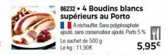 Thiriet 4 Boudins blancs supérieurs au porto offre