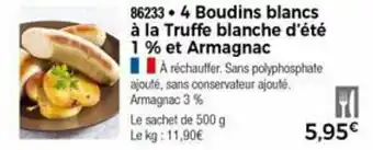 Thiriet 4 Boudins blancs à la truffe blanche d'été 1% et armagnac offre