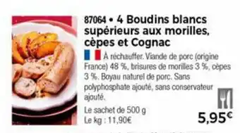 Thiriet 4 Boudins blancs supérieurs aux morilles offre