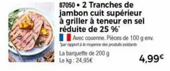 Thiriet 2 Tranches de jambon cuit supérieur offre