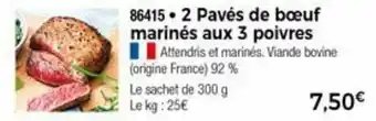 Thiriet 2 Pavés de bœuf marinés aux 3 poivres offre