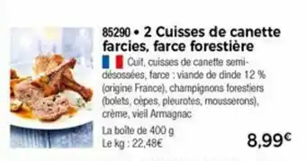 Thiriet 2 Cuisses de canette farcies, farce forestière offre