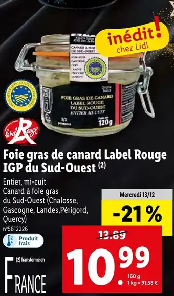 Lidl Foie gras de canard Label Rouge IGP du Sud-Ouest (2) offre