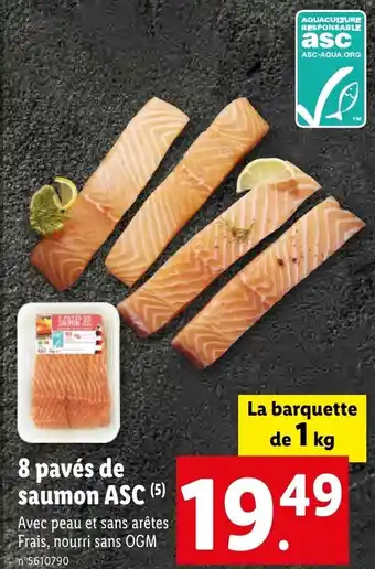 Lidl 8 pavés de saumon ASC offre