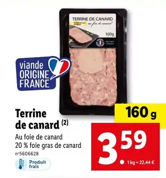 Lidl Terrine de canard (2) offre