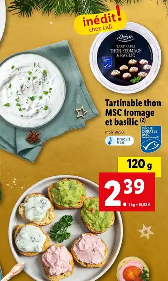 Tartinable thon MSC fromage et basilic