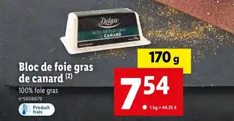 Lidl Bloc de foie gras de canard (2) offre