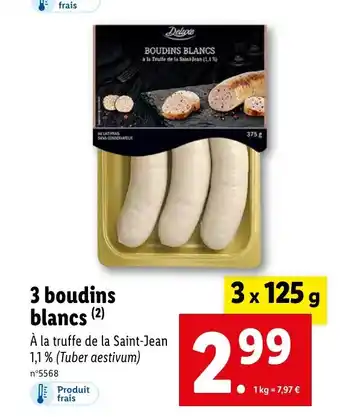 Lidl 3 boudins blancs (²) offre