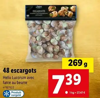 Lidl 48 escargots offre