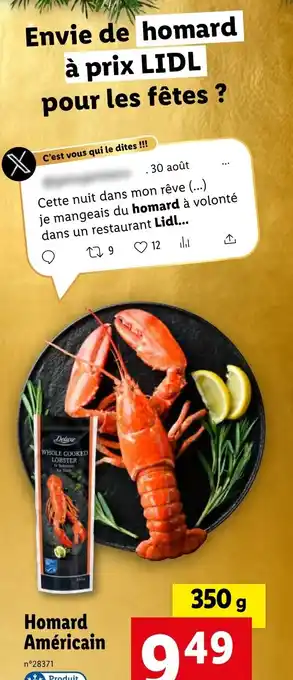Lidl Homard Américain offre