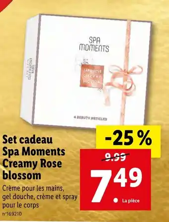 Lidl Set cadeau Spa Moments Creamy Rose blossom offre