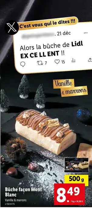 Lidl Bûche façon Mont Blanc offre