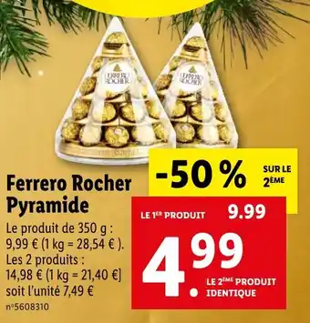 Lidl Ferrero Rocher Pyramide offre