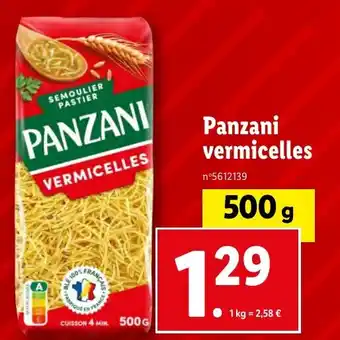 Lidl Panzani vermicelles offre