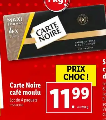 Lidl Carte Noire café moulu offre