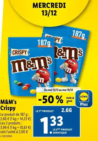 Lidl M&M's Crispy offre