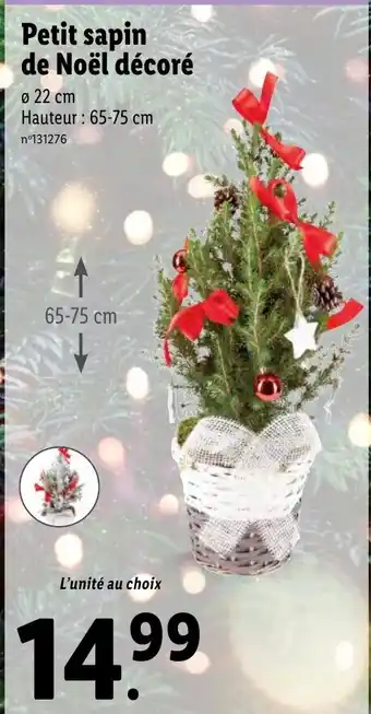 Lidl Petit sapin de Noël décoré offre