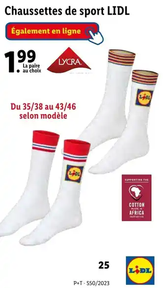 Lidl Chaussettes de sport LIDL offre