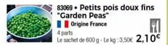 Thiriet Petits pois doux fins "garden peas" offre