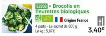 Thiriet Brocolis en fleurettes biologiques offre