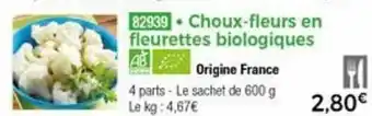 Thiriet Choux-fleurs en fleurettes biologiques offre