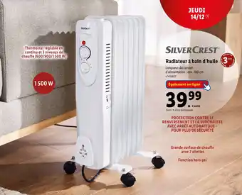 Lidl Radiateur à bain d'huile offre