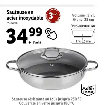 Lidl Sauteuse en acier inoxydable offre