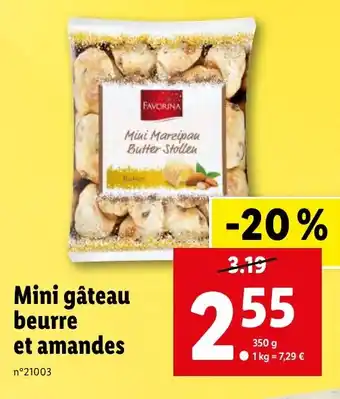 Lidl Mini gâteau beurre et amandes offre