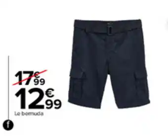 Carrefour Bermuda avec ceinture homme offre