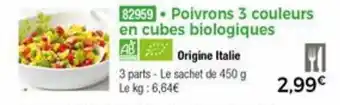 Thiriet Poivrons 3 couleurs en cubes biologiques offre