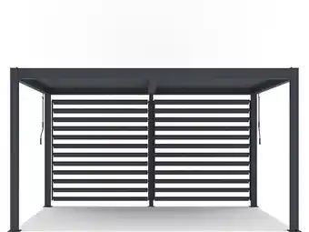 Bricomarché Pergola bioclimatique avec panneau windsor 3 x 4 - gris offre