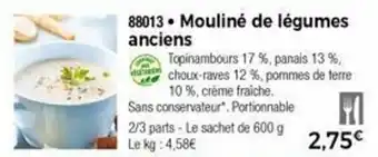 Mouliné de légumes anciens