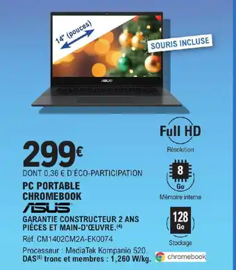 E.Leclerc PC PORTABLE CHROMEBOOK ASUS offre