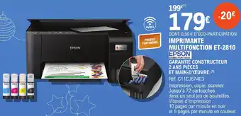 E.Leclerc IMPRIMANTE MULTIFONCTION ET-2810 EPSONⓇ offre