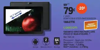 E.Leclerc DONT 0,30 € D'ÉCO-PARTICIPATION TABLETTE TABLETTE offre