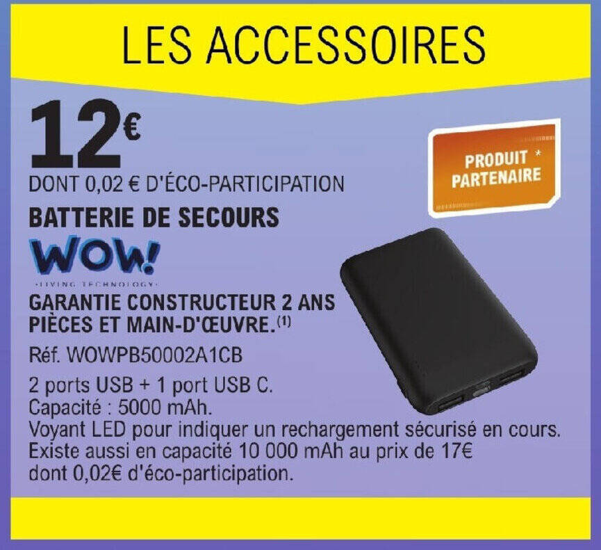 Promo BATTERIE DE SECOURS chez E.Leclerc
